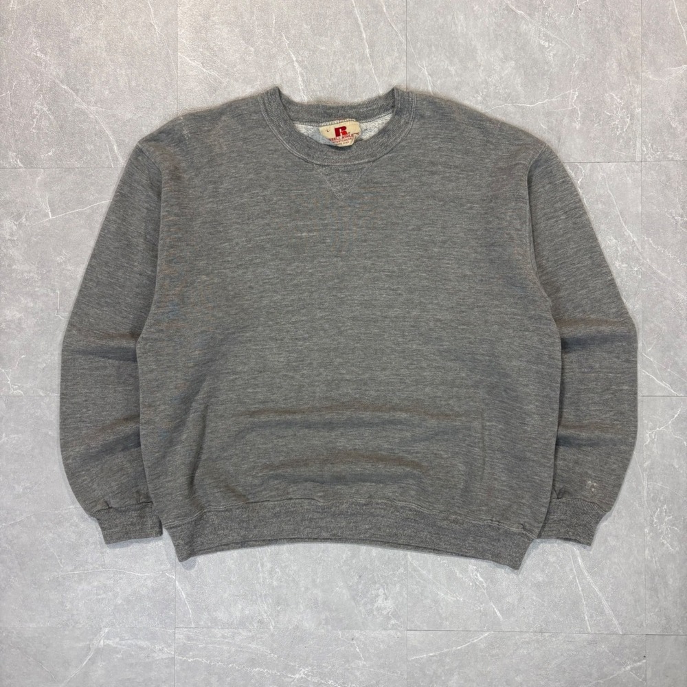 Vintage Russell Athletic Sweatshirt Mens Large Gray Crewneck Pullover Gold Tag